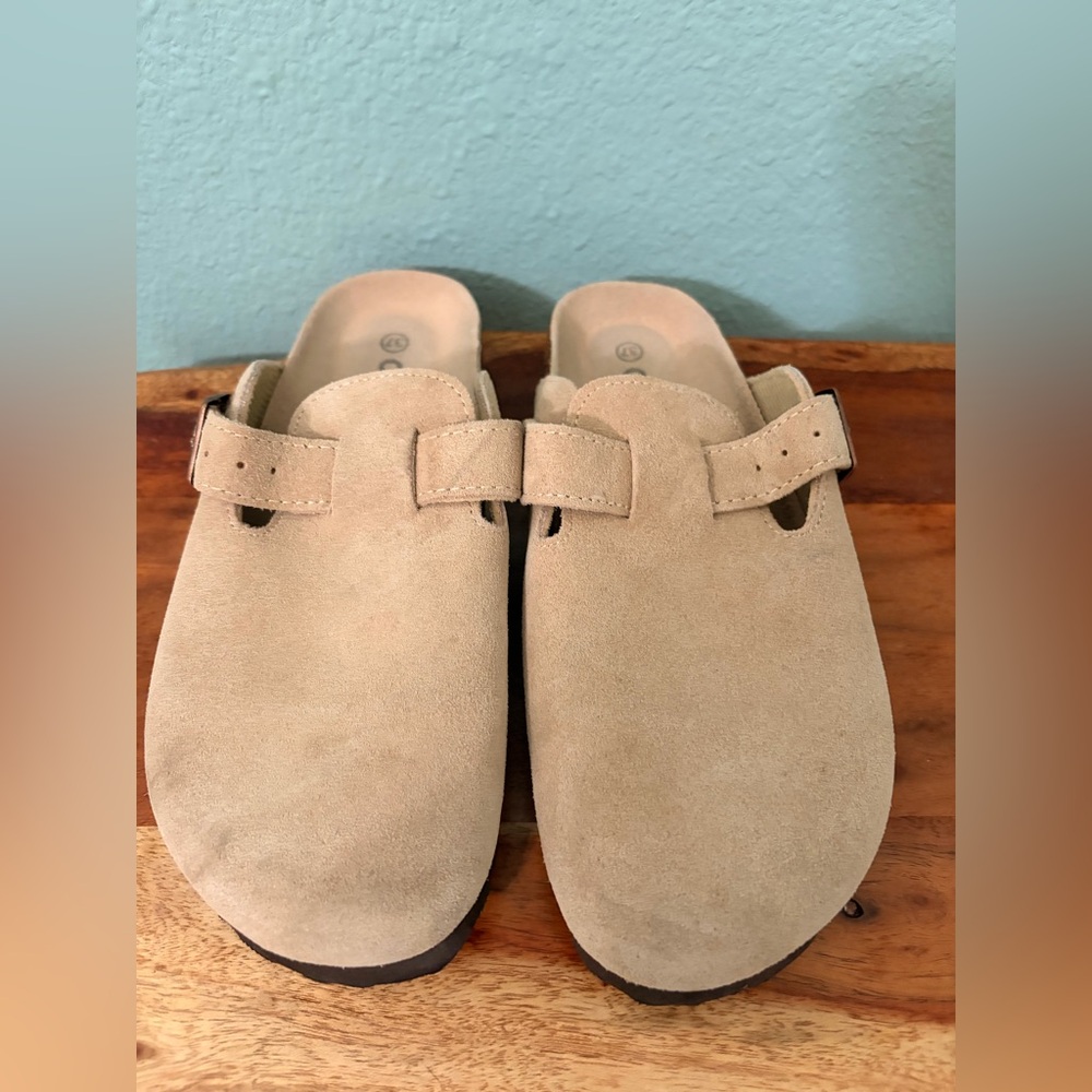 Tan Suede Slip-On Shoes